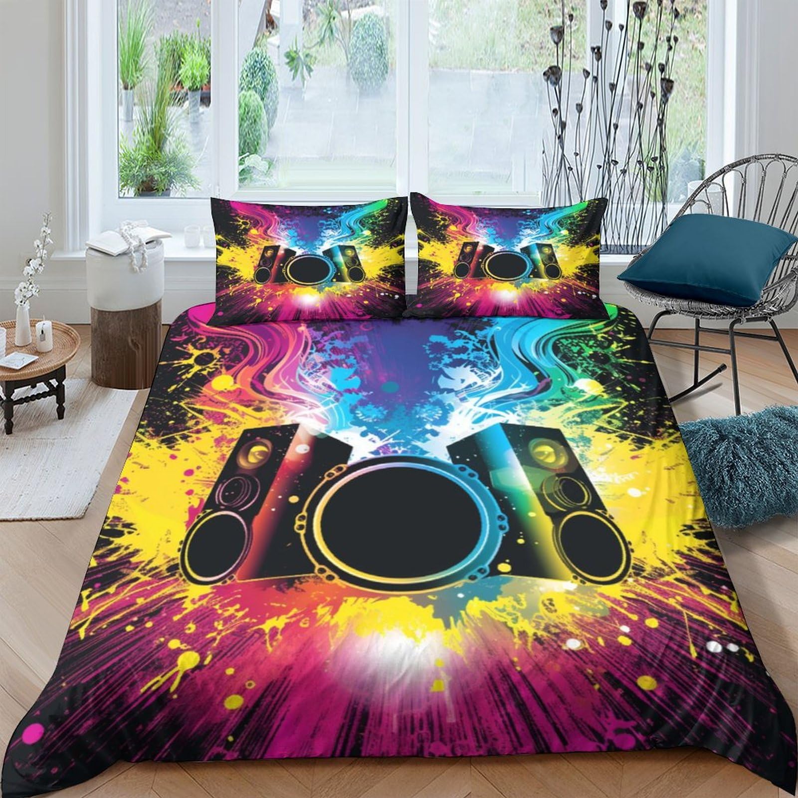 Housse de couette pour homme fille garçon lit double avec taies d'oreiller