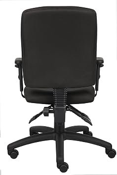 Boss Office Products Multi-Function Fabric Task Chair with Adjustable Arms in Black (B3036-BK)