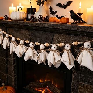 DR.DUDU Halloween Ghost Garland Halloween Decor Indoor, 4FT