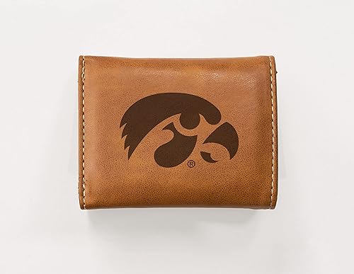 Vista 385 de Rico Industries NCAA - Cartera triple grabada con láser y tres pliegues grabada con láser, accesorio para hombre Negro