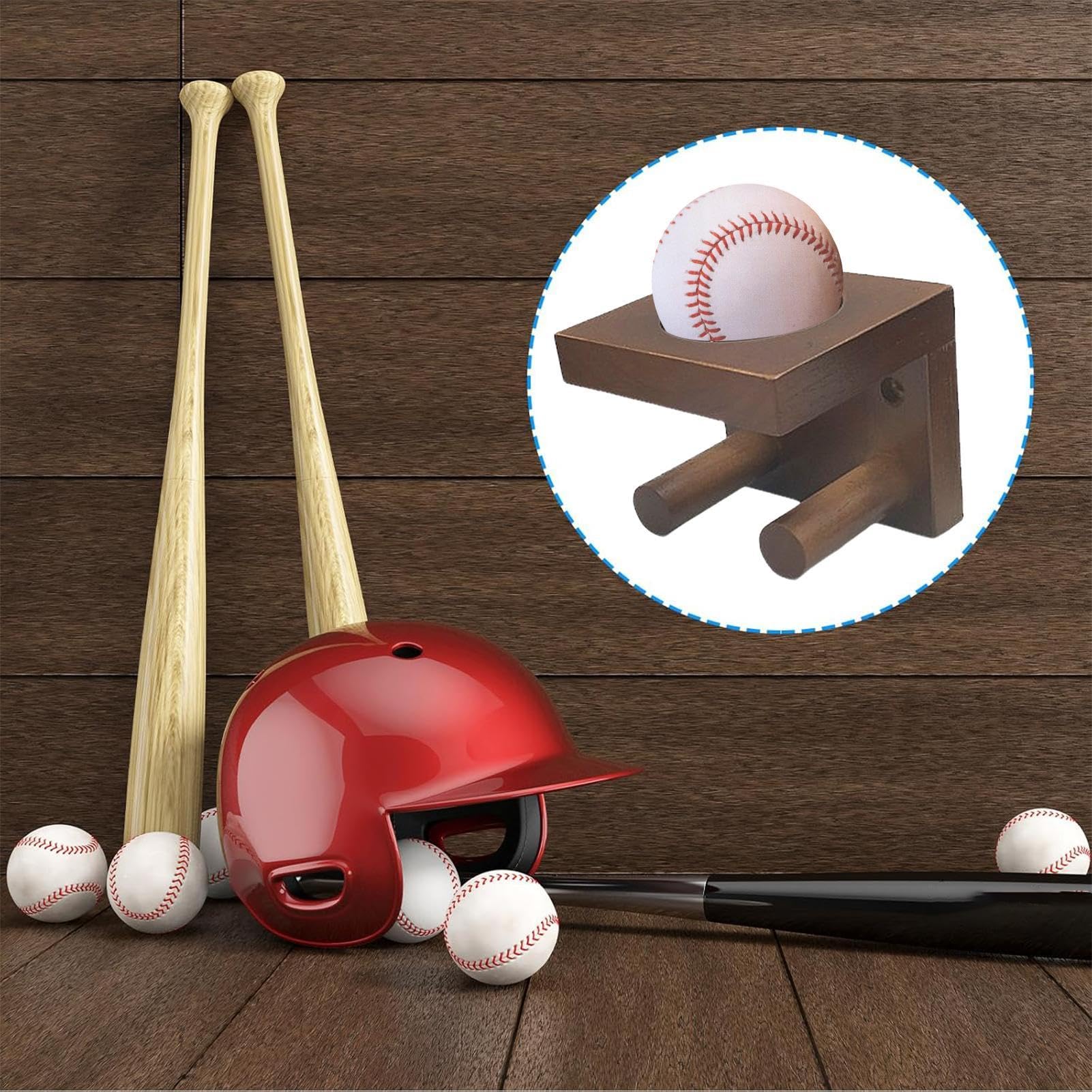 Acryl Baseballknuppel Wandhouder Geïnstalleerd in Woonkamer