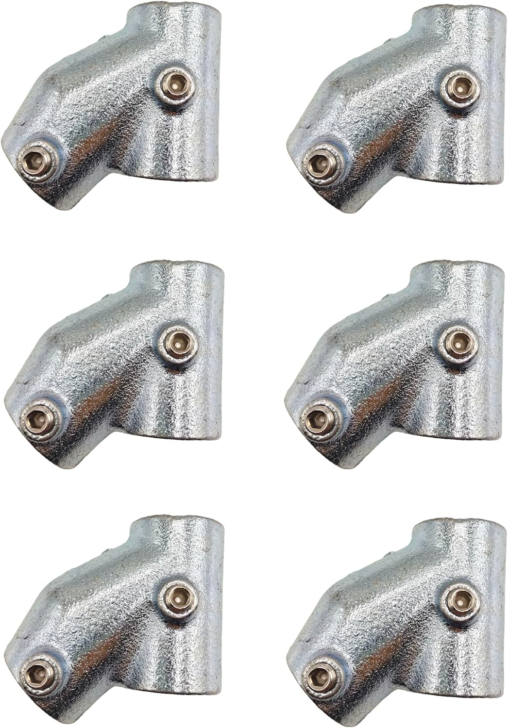 2 Pcs Galvanized Pipe Fittings, 45 Degree Joint Structural Pipe Fit for 1 Inch(25.4 mm) OD Steel Pipe, Cast Iron
