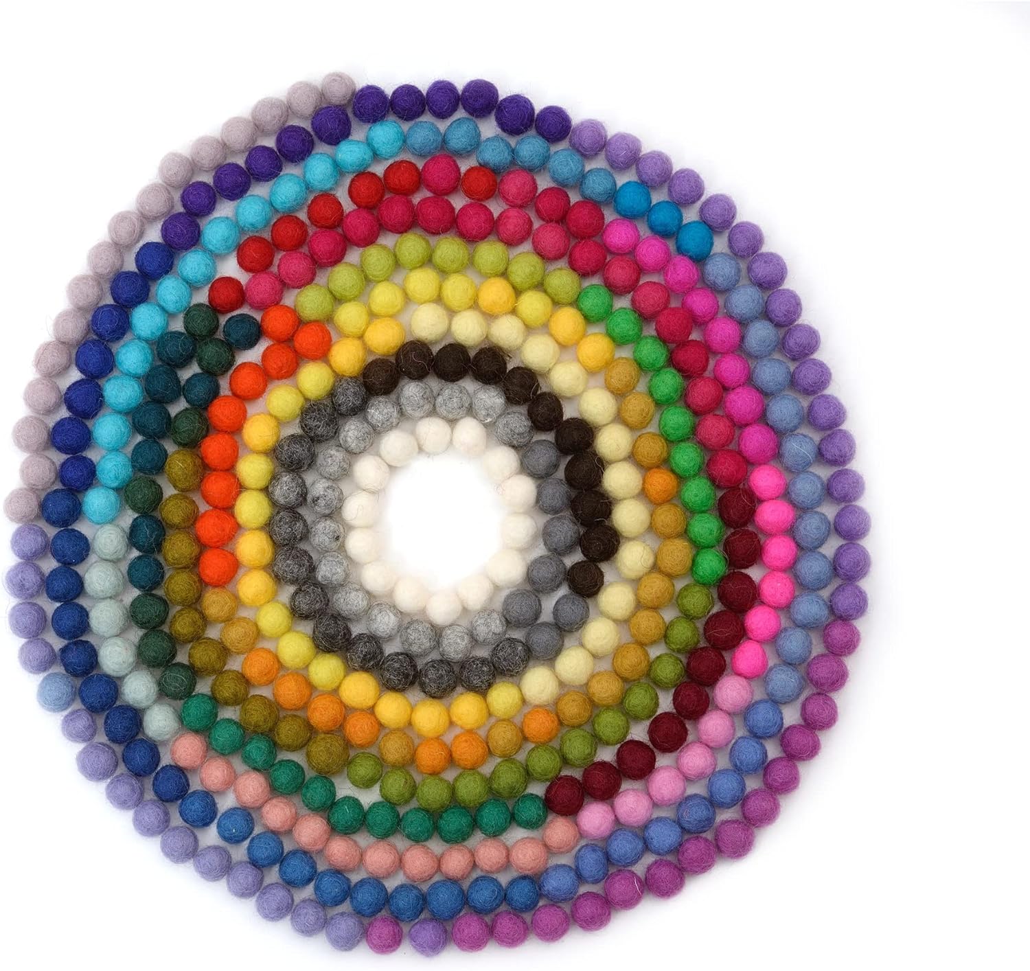 Glaciart One Wool Felt Balls Super Small (400 Pieces) 0.5 Centimeter - 0.2 Inch, Tiny Handmade Felted 40 Color (Red, Blue, Yellow, Black, Pastel and More) Bulk Small Puff for Felting and Jewelery