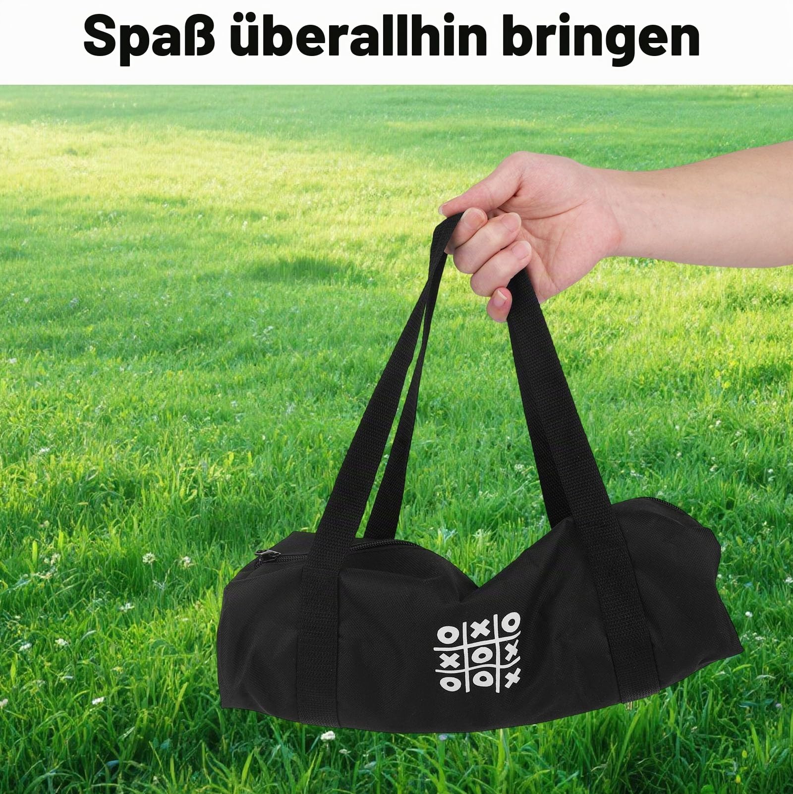 Riesiges Tic-Tac-Toe-Spiel für Draußen, 90x90cm Groß Sitzsack-Wurfspiel für Kinder Erwachsene Familien Campingpartys Sofort Einsatzbereit Spaß auf Rasen Garten und im Hinterhof