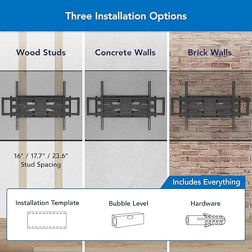 Miniatura 7 de Mount-It! Soporte de pared para TV de movimiento completo XXL resistente para televisores extra grandes, VESA máximo de 900 x 600, soporta hasta 264