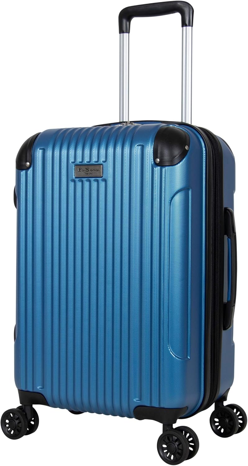 review Ben Sherman Heathrow Haul 20” Lightweight Hardside Expandable 8-Wheel Spinner Carry-On Suitcase, Vivid Blue, inch