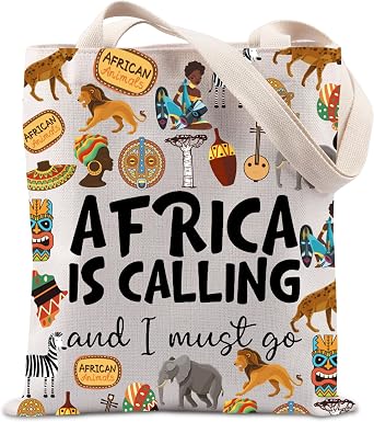 Africa Gift Africa Travel Souvenir Gift Africa Vacation Gift Africa Is Calling And I Must Go Tote Bag