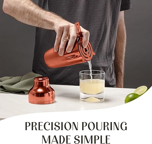 Miniatura 7 de Mixology  Craft - Juego de 10 piezas metálicas para bar con madera de caoba