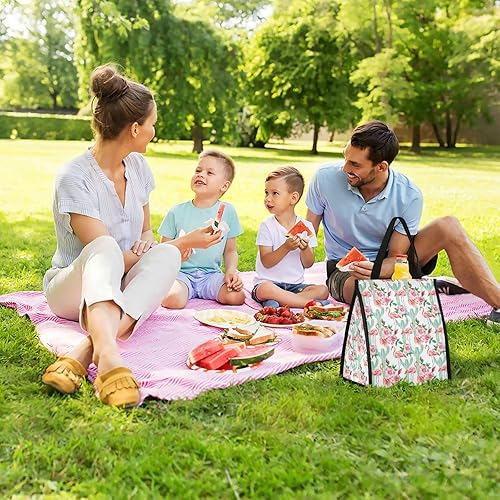 Miniatura 7 de Lunch Bag Flamingo Cactus Insulated Lunch Tote Bag for Women Men,Cooler Bag Reusable hermal Food Container Durable Leakproof Water-resistant College
