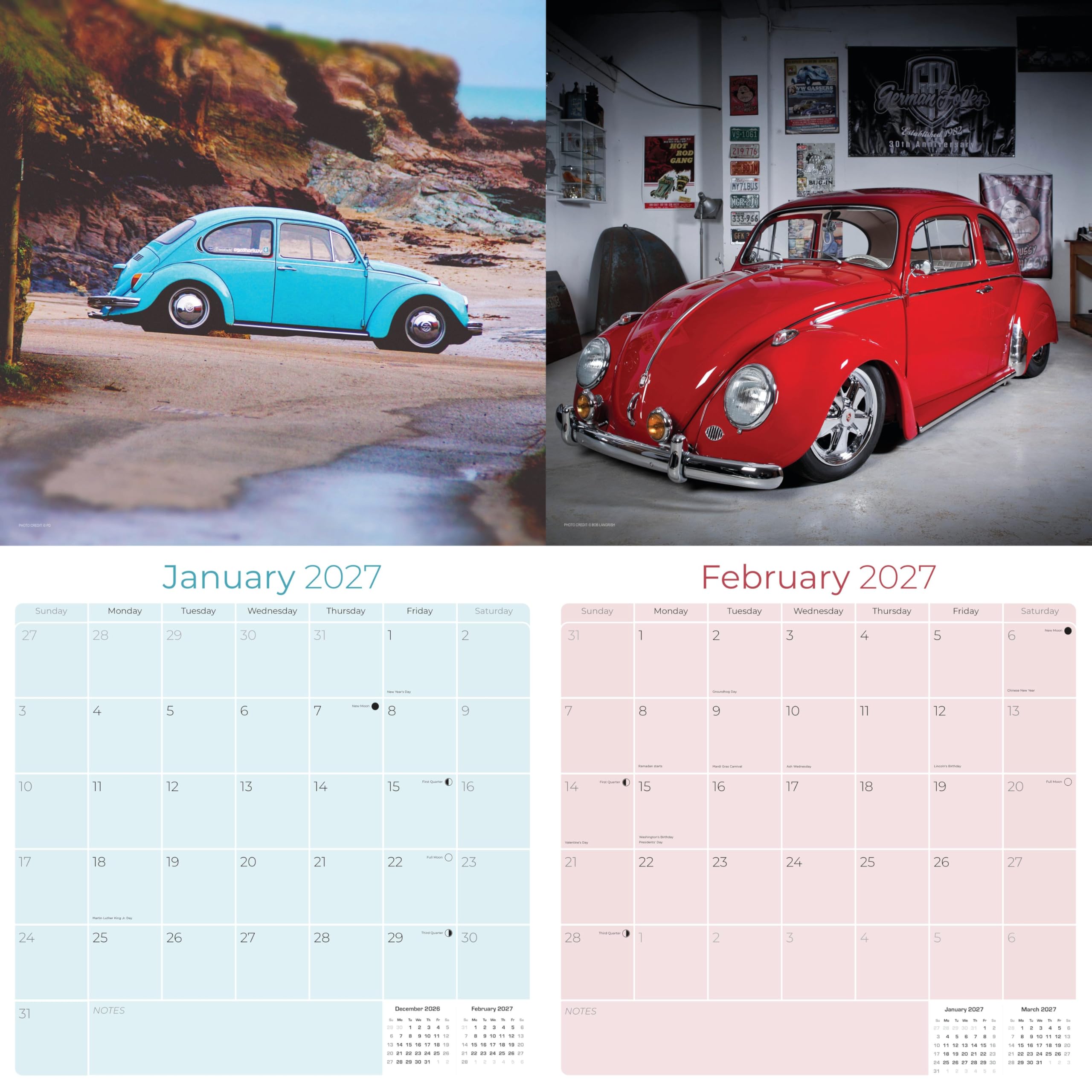 2027 Beetle Calendar - Tribute Classic Car Monthly Planner - 16