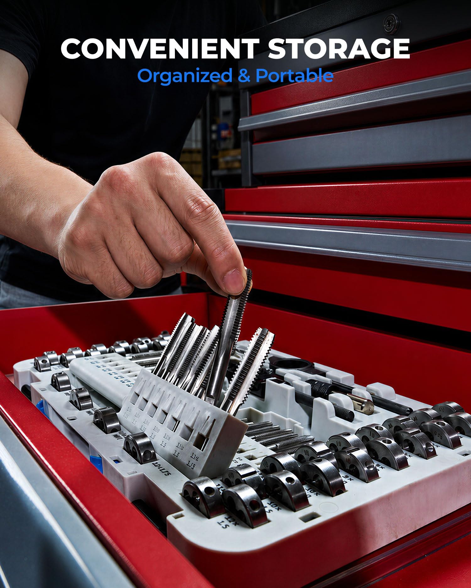 toolant 81-Piece Tap and Die Set, Metric and SAE Thread Repair Kit — Amazon image 3