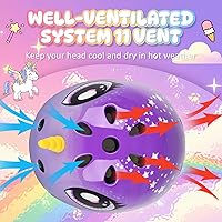 Vista 43 de Casco de bicicleta para niños pequeños, ajustable y multideportivo para niños y niñas, 2 tamaños