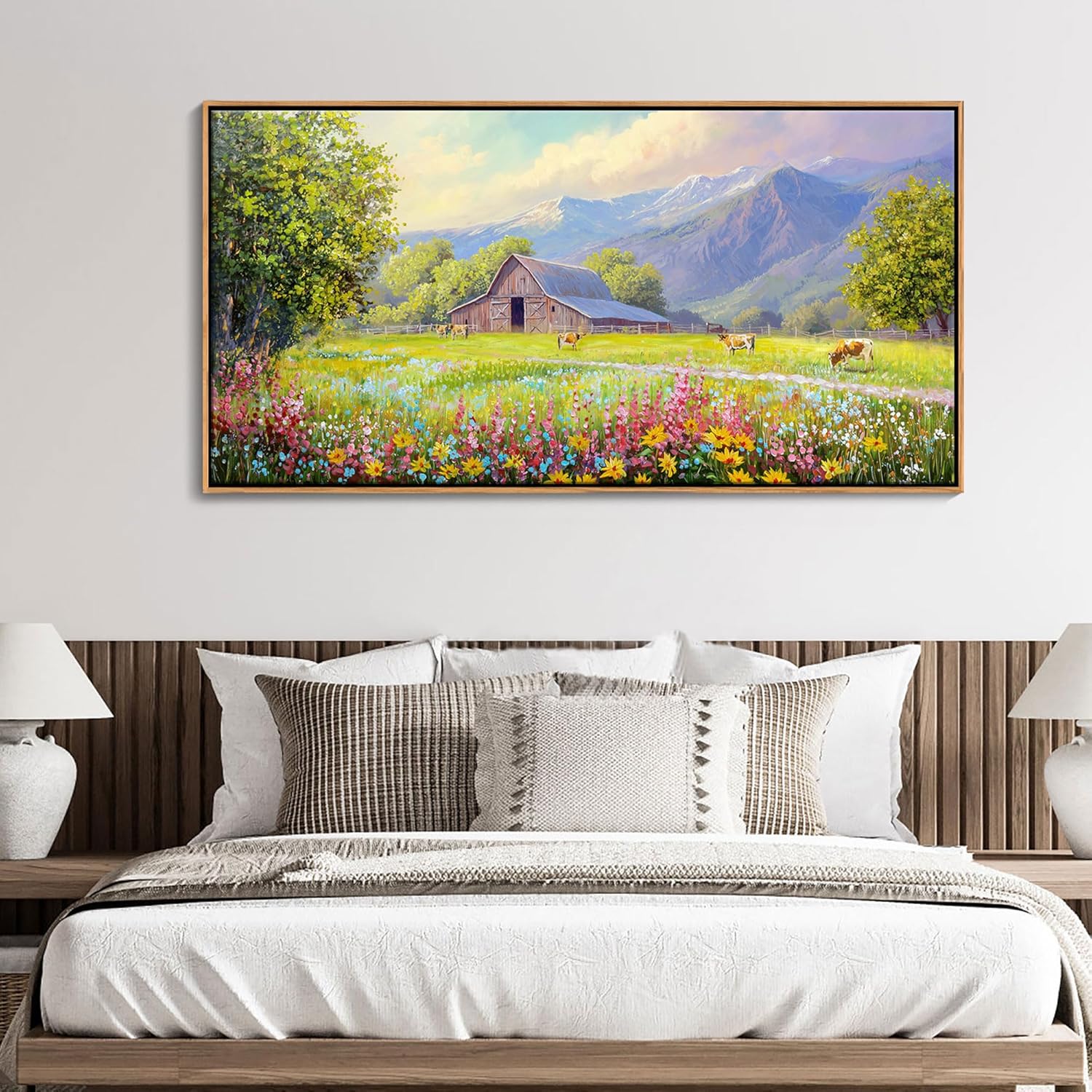 Abstract Wall Art - Modern Colorful Framed Canvas Wall Art for Living Room,Office - Large Decorative Artwork for Bedroom, Aesthetic Room Decor, Oil Painting