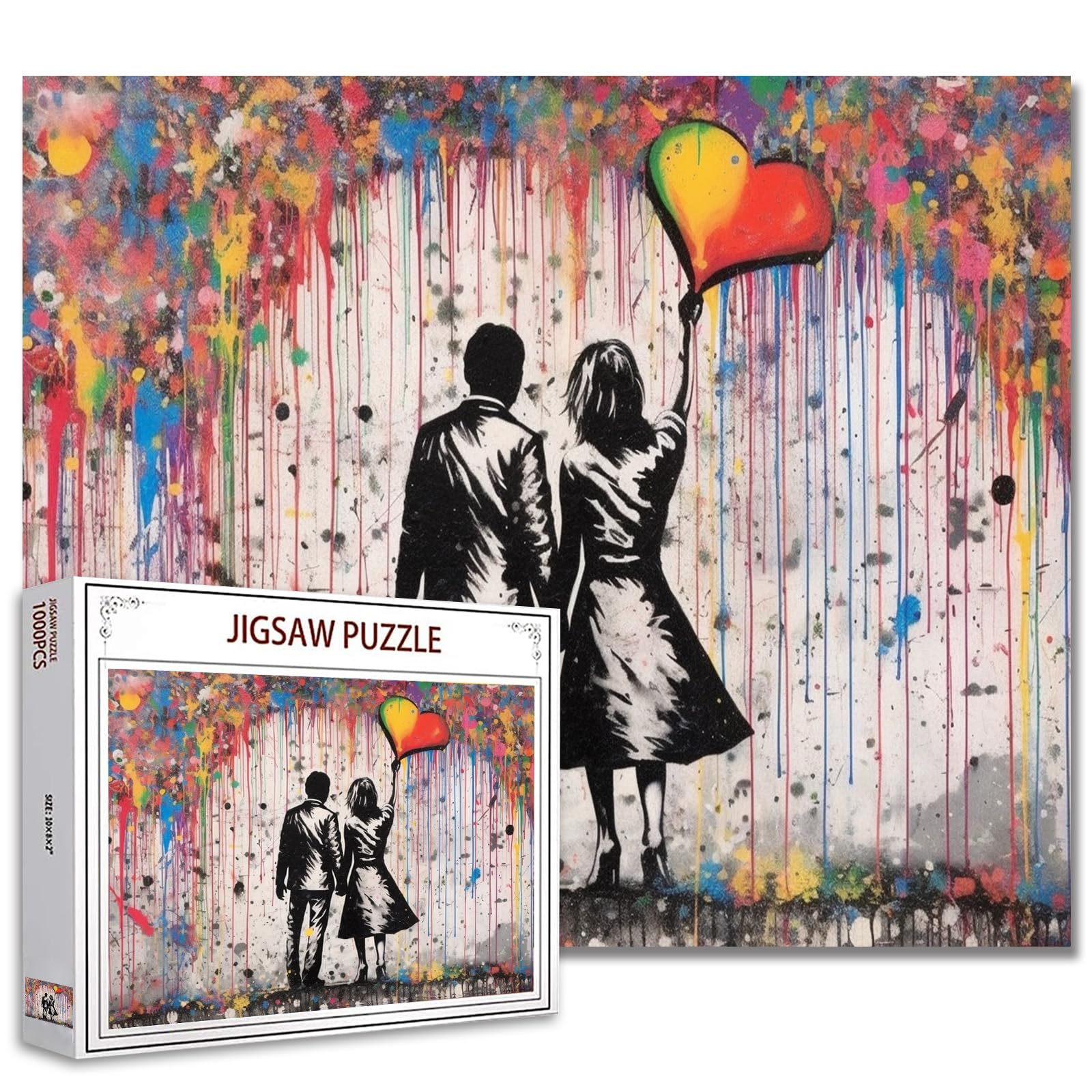Tucocoo Graffiti Jigsaw Puzzle for Adults, 1000 Pieces, Colorful Banksy Art Puzzle for Home Decor, Family Puzzle Perfect for Game Nights, 69 x 51 cm