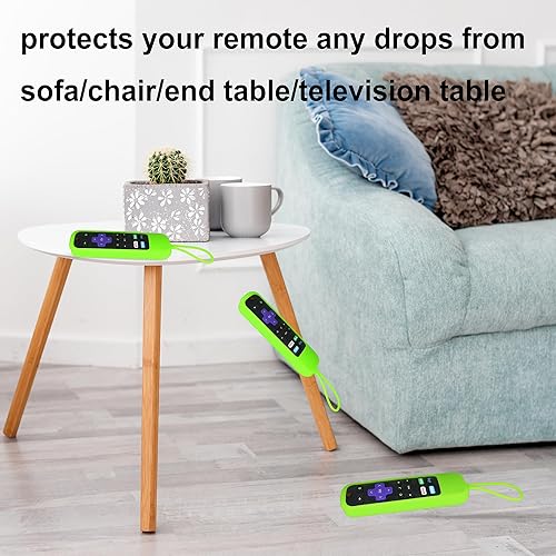Vista 13 de Funda de silicona brillante compatible con Roku Steaming Stick/Voice/Express/Premiere Remote – Funda compatible con TCL Roku Smart TV Control Remoto