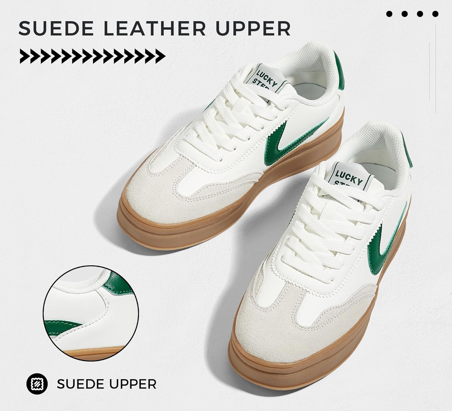 LUCKY STEP Women's Platform Fashion Sneakers Retro Casual Comfortable Walking Shoes Thick Sole Stylish Classic Tennis Trainers - Image 2