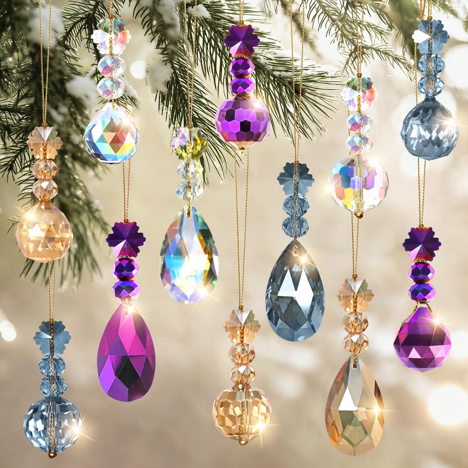 Prisme de Noël en Cristal Réfracteur de Lumière pour Sapin et Fenêtre