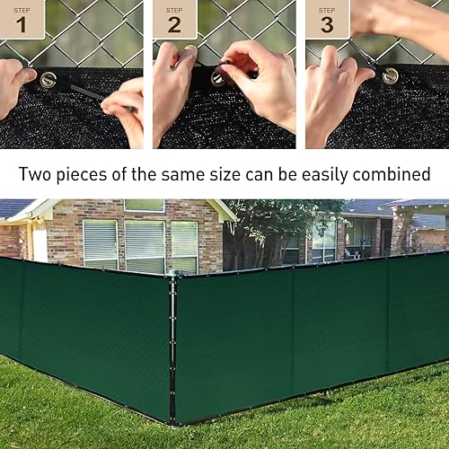 Miniatura 6 de Sunocity Valla de malla de privacidad, 4 x 50 pies, resistente, 90% de bloqueo, 175 GSM, cubierta de red de malla para patio trasero, jardín, patio,
