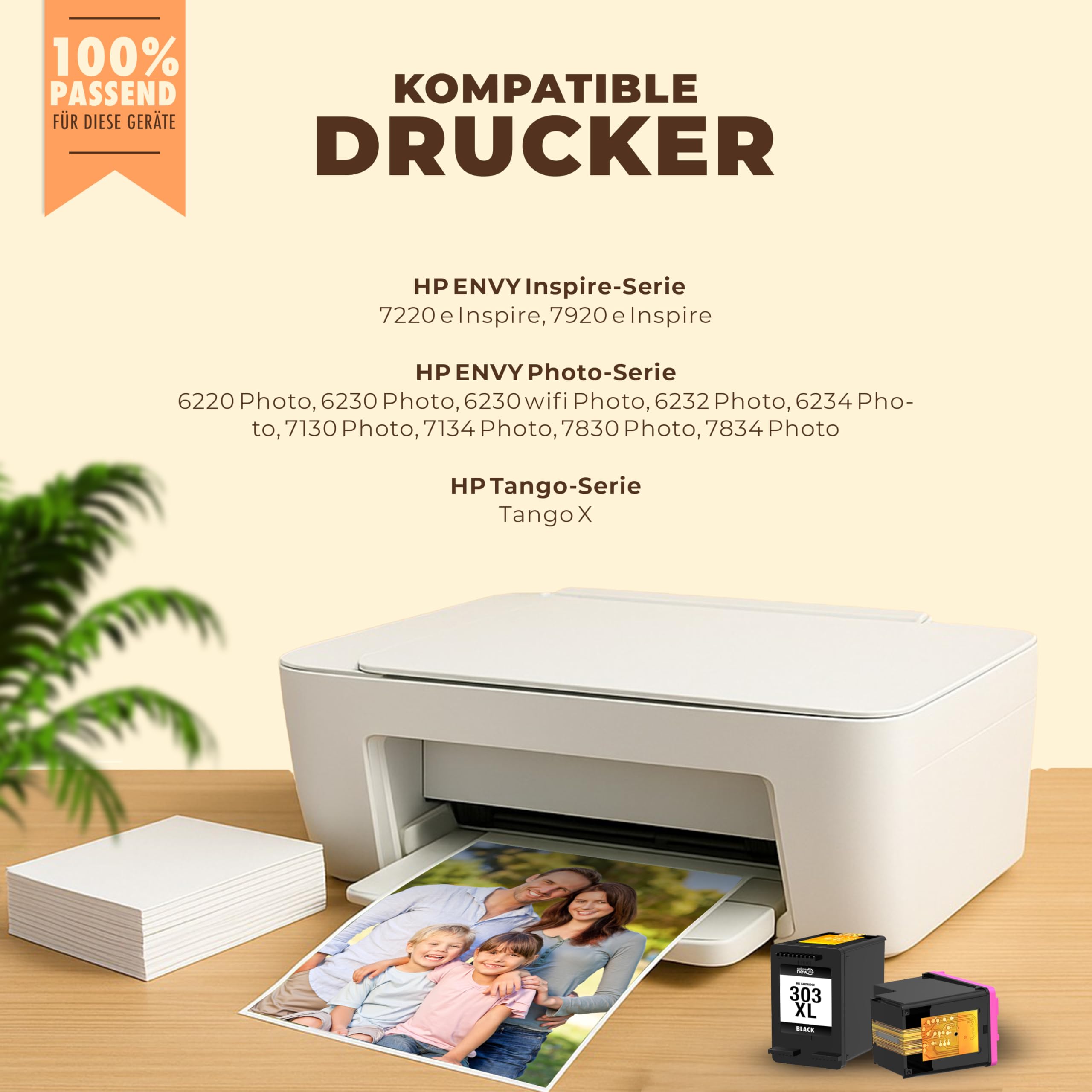 303XL wkłady do drukarki – kompatybilne z HP 303 / HP 303 XL czarne i kolorowe – zasięg XL, Smart Chip, zamiennik Envy Photo 6230, Envy Inspire 7220e, Tango – 2 szt. w opakowaniu zbiorczym