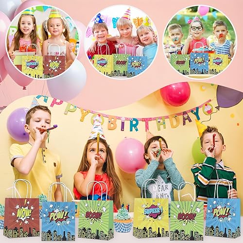 Miniatura 5 de CUVYEU 24 bolsas de regalo de anime, bolsas de regalo de dibujos animados, suministros de fiesta de cumpleaños para decoración de fiesta de