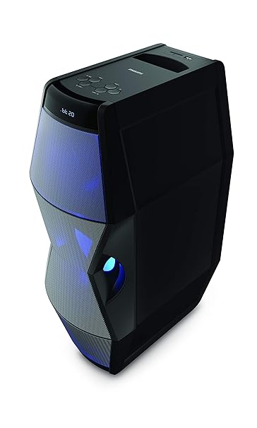 Philips Audio MMS2200B 2.1 Channel 100W Portable Bluetooth Party Speaker with Integrated Subwoofer & LED Light (Black)