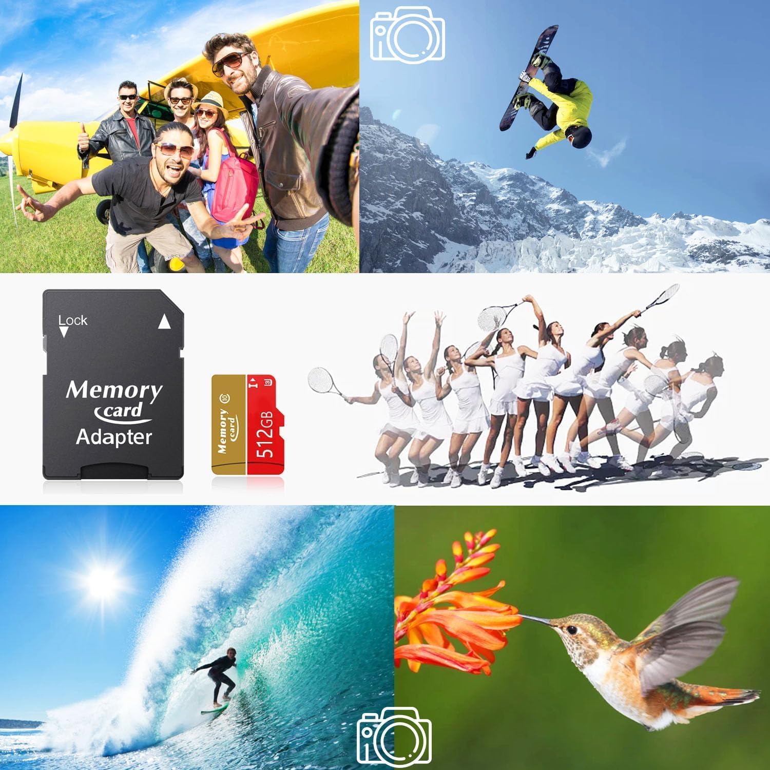 Micro Card 512GB Memory Card High Speed Class 10 with Adapter,for Smartphones, Action Cameras or Drones