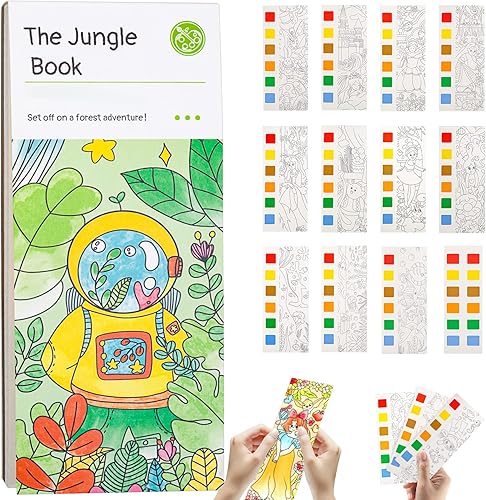 Libro de pintura de acuarela de bolsillo, libro de pintura de acuarela para niños, marcador de acuarela de bolsillo, libro de acuarela, bolsillo de