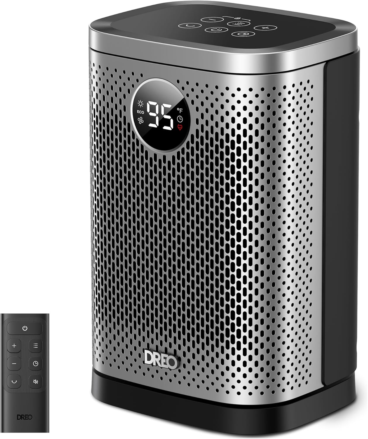 DREO Space Heater for Indoor, Portable Heater, 1500W Compact Ceramic Convection Electric Space Heater,70°Oscillating, Remote, 3-Heat Levels