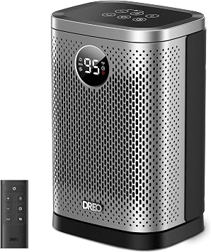 DREO Space Heater for Indoor, Portable Heater, 1500W Compact Ceramic Convection Electric Space Heater,70Oscillating, Remote, 3-Heat Levels