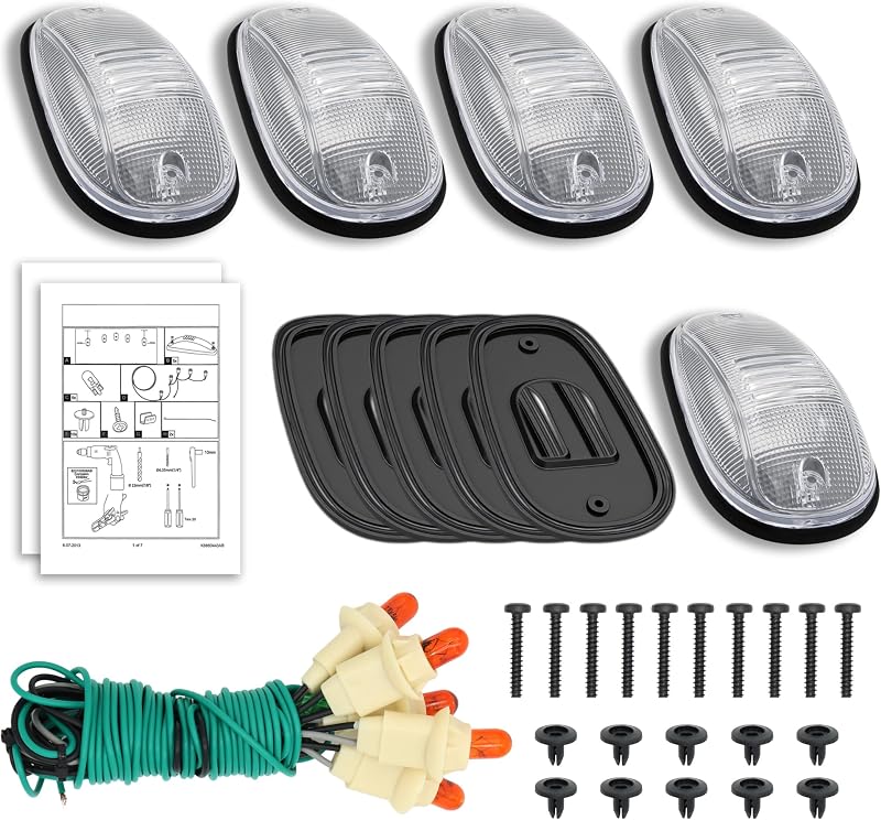 Luzes LED de teto para cabine YLB.&co para Dodge Ram 1500, 2500, 3500, 4500 e 5500 – 5 unidades