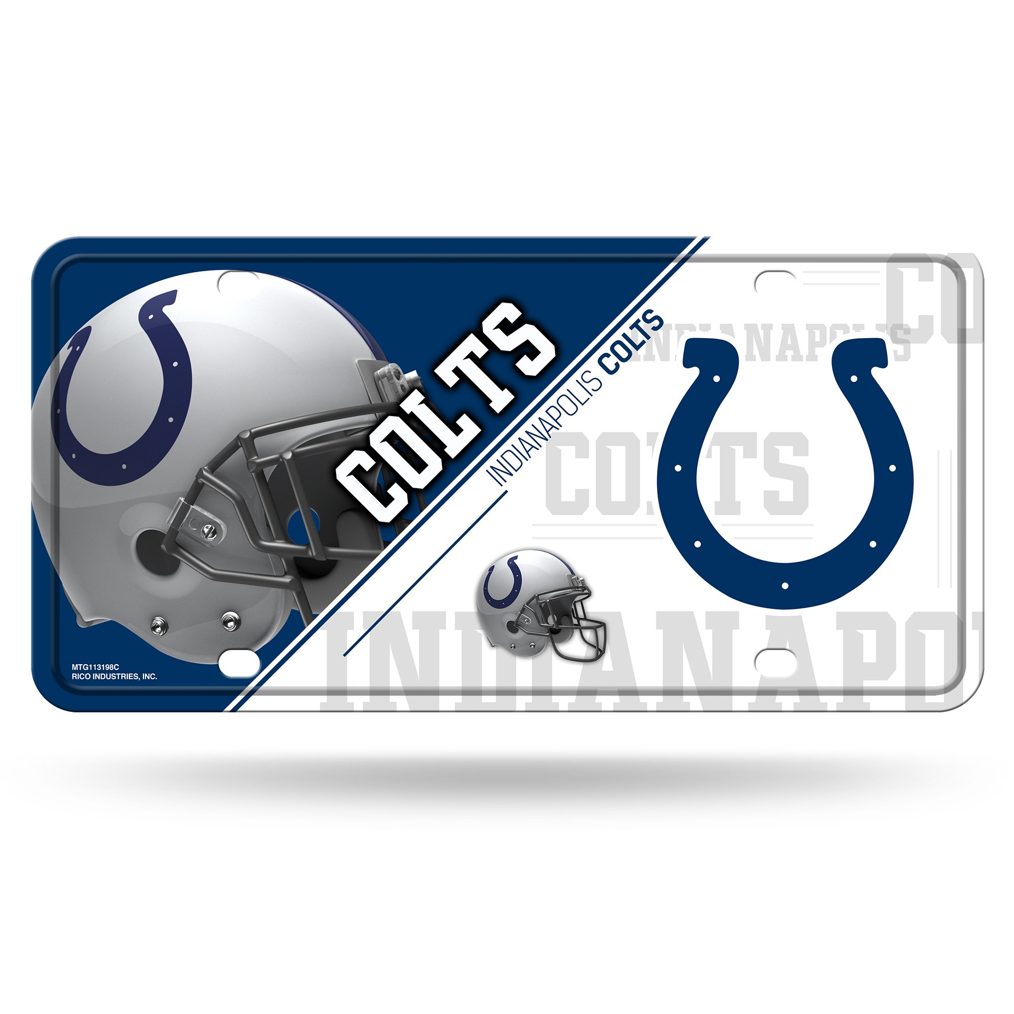Rico Industries NFL Indianapolis Colts Unisex Indianapolis Colts License Plate Metalindianapolis Colts License Plate Metal, Team Color, One Size