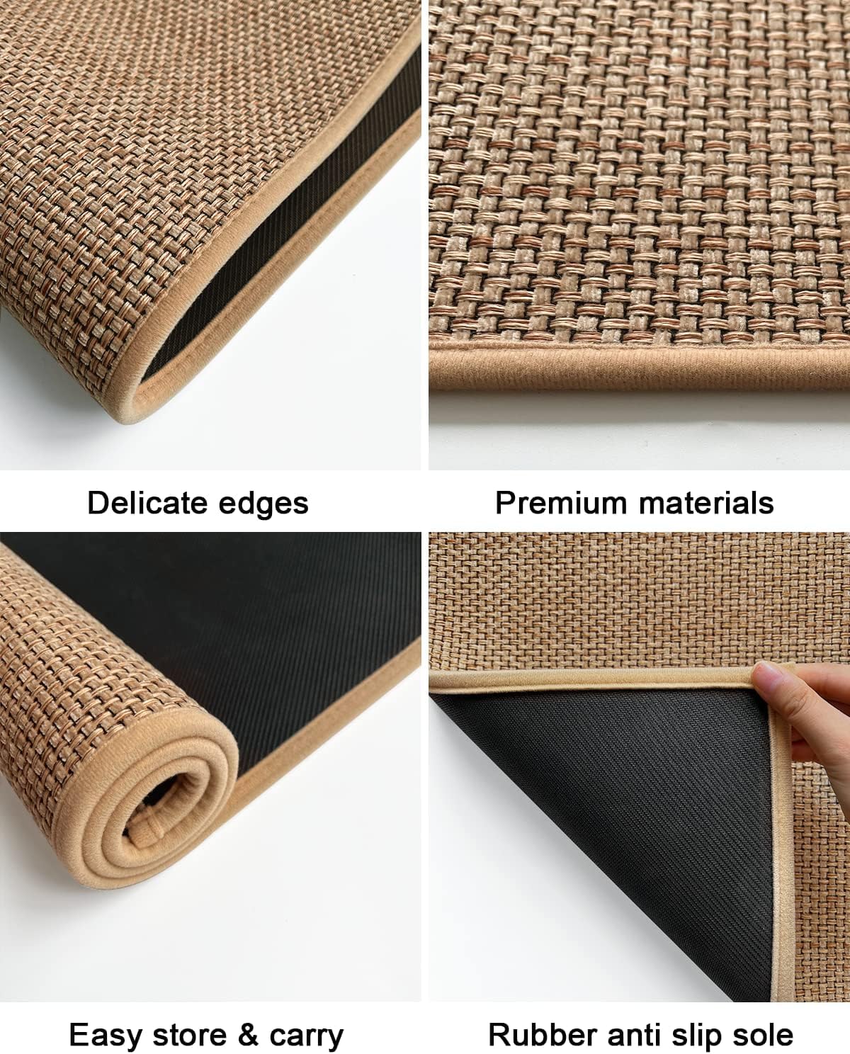Artnice Kitchen Mat Set of 2, Non Slip Kitchen Rug and Floor Mat, Rubber Backing Absorbent Runner Standing Mat for Kitchen, Hallway, Laundry (Beige, 17.3"x47"+17.3"x30")