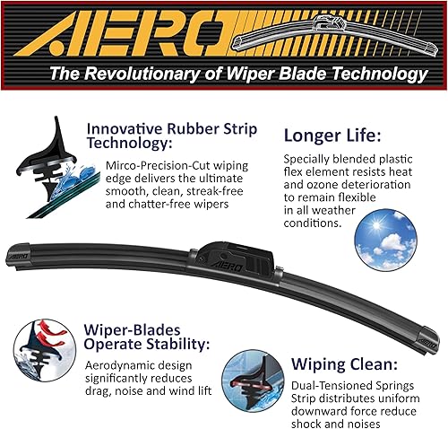 Miniatura 2 de AERO Avenger - Escobillas de limpiaparabrisas prémium de 26 pulgadas + 26 pulgadas para todas las estaciones, repuesto del equipo original para