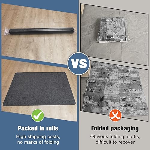 Miniatura 29 de Placoot Tapete para silla de oficina para suelos de madera, superficie de pana de 55 x 35 pulgadas, tapete para silla de computadora, tapete