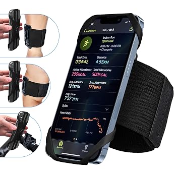 Cikyner Sports Armband Mobile Phone 3 in 1 Mobile Phone Holder Running Bicycle 360  Rotatable & Removable Mobile Phone Armband Jogging Universal Mobile Phone Holder for 4.5-7 Inch iPhone Huawei for Running Hiking