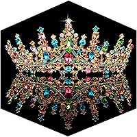 Vista 14 de TOBATOBA Tiaras de Cristal para Boda, Coronas de Cumpleaños para Mujeres, Diadema de Corona de Reina Real, Tocados de Princesa Quinceañera