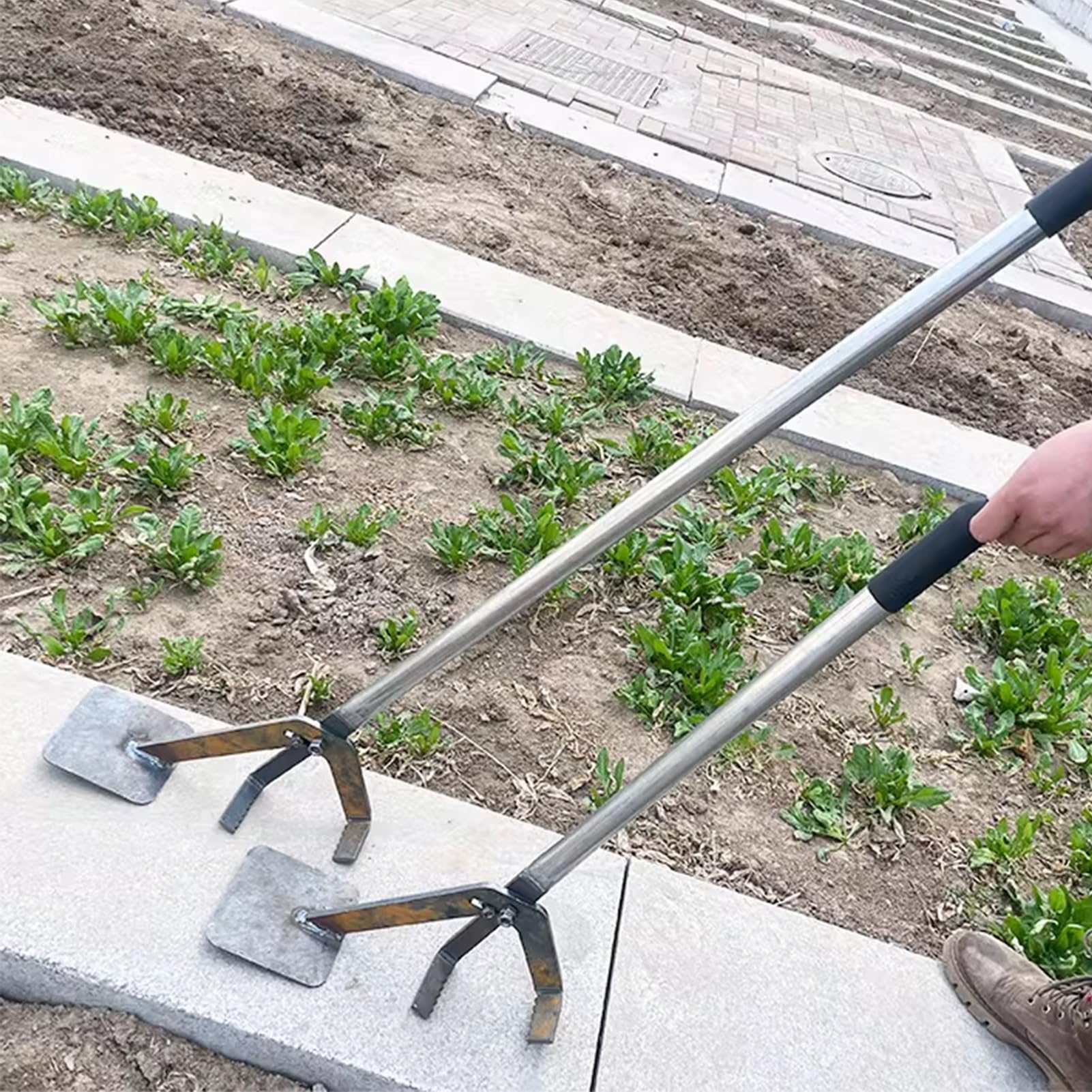 Estrattore di radici con leva per la rimozione dei ceppi, estraitore di erbacce in posizione eretta per la rimozione dei gambi di mais, attrezzi da giardino e per il prato(132CM/52IN/1.32M)