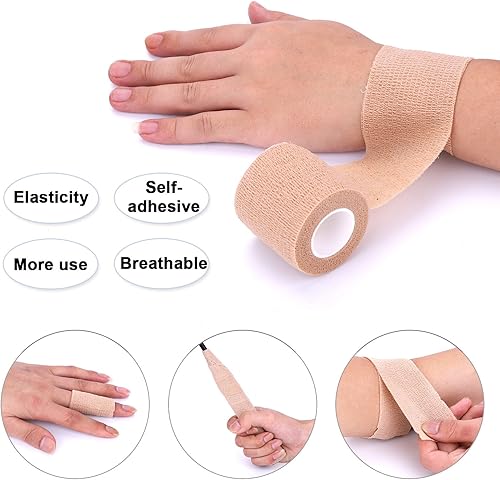 Miniatura 4 de Vendaje autoadhesivo cohesivo flexible cinta elástica atlética fuerte cinta elástica de primeros auxilios para muñeca, esguinces de tobillo,