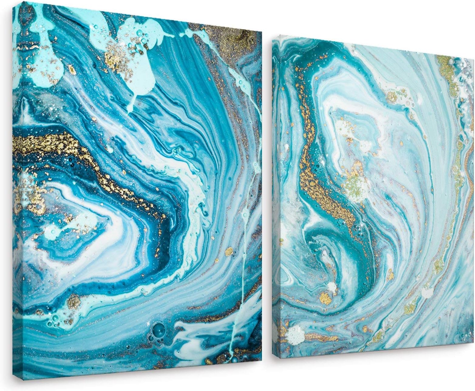 Niwo ART-Marble Abstract Combo A, Marble Series, Canvas Wall Art Decor,Framed Ready to Hang