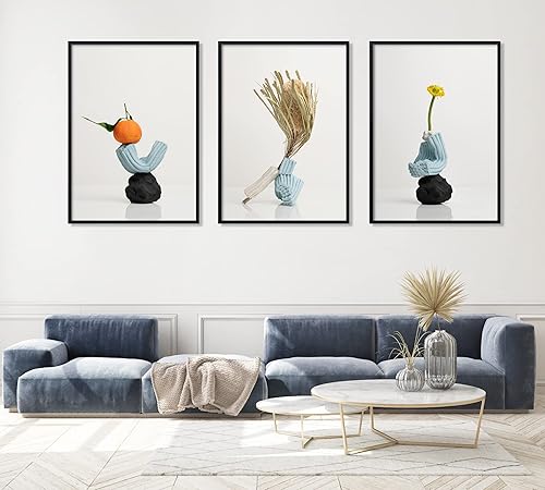 Miniatura 2 de ELSKER&HOME Marco de 20 x 28 pulgadas, 3 unidades, color negro, marco de póster de 20 x 28 pulgadas para montaje en pared horizontal o vertical,