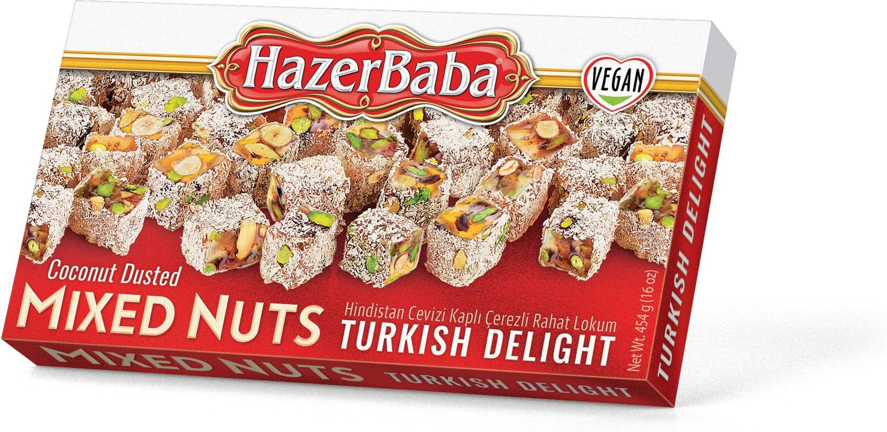 Hazer Baba Turkish Delight Mixed Nut with Coconut Dusted 454 g