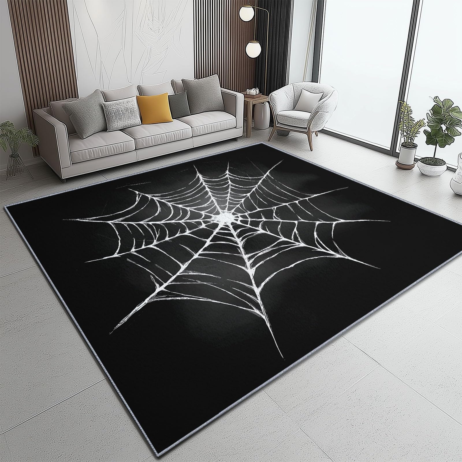 Tapis de chambre noir lavable intérieur moquette Halloween enfant
