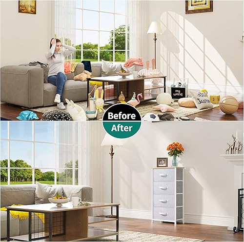 Miniatura 7 de YITAHOME Dresser with 4 Drawers - Fabric Storage Tower, Organizer Unit for Bedroom, Living Room, Hallway, Closets & Nursery - Sturdy Steel Frame