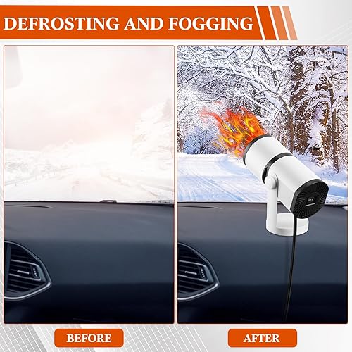 Miniatura 6 de Datanly Calentador portátil de automóvil de 12 V que se conecta al encendedor de cigarrillos, descongelador para parabrisas de automóvil, 150 W,