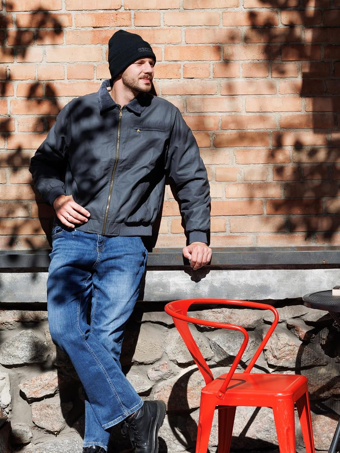 Mr.Stream Men's Waxed Cotton Duck Canvas Water-Repellent Sherpa Lined Fleece Front-Zip Jackets - Image 6