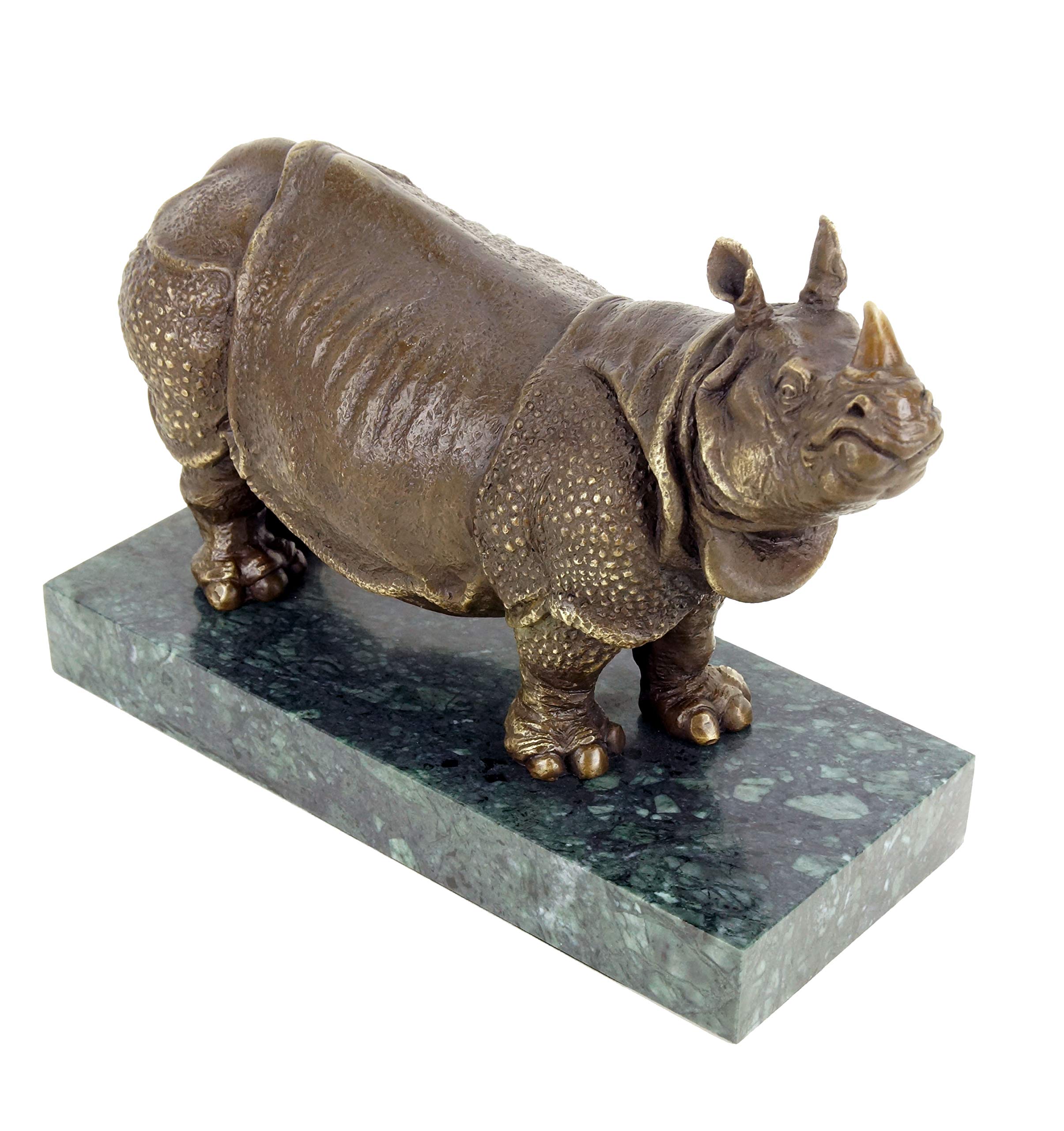 Kunst & Ambiente - Figura de Bronce de Rinoceronte de Rembrandt Bugatti - Escultura de Animales - Figura Decorativa en Base de mármol - Moderna Figura de Arte