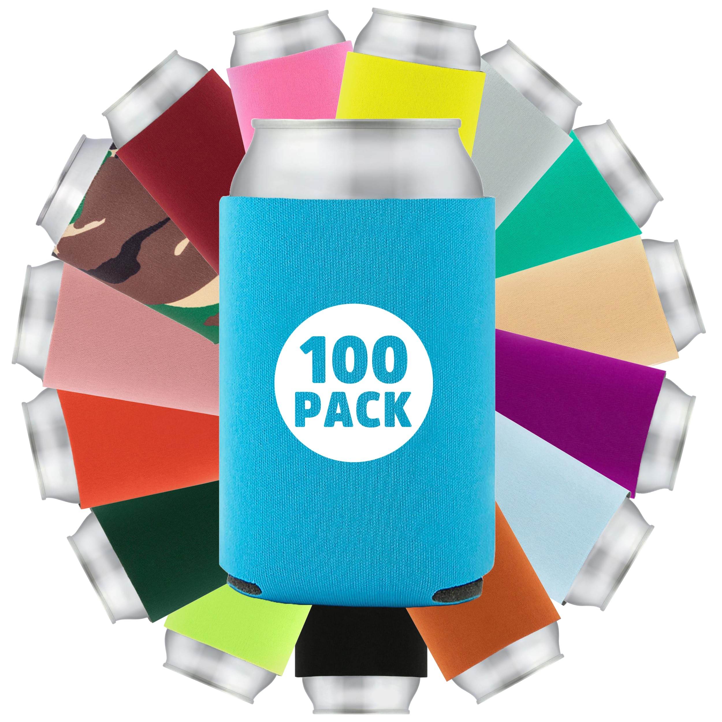 Amazon.com: 100 Pcs Bulk Blank Collapsible Can Coolers - Perfect
