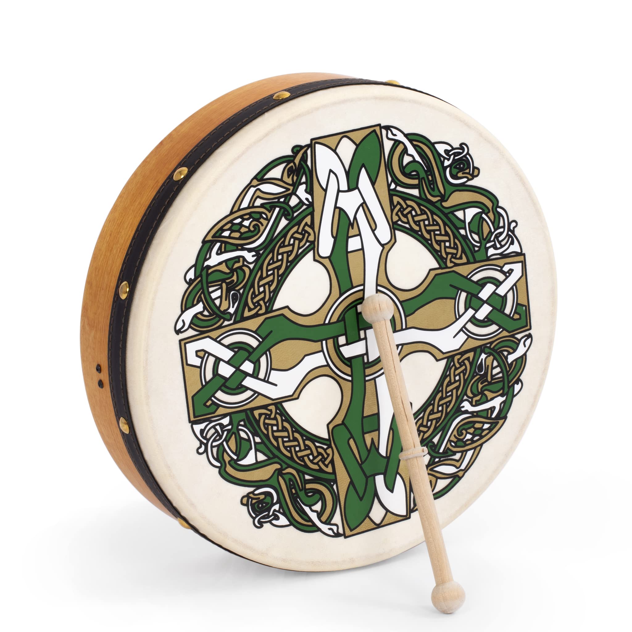 Percussion Plus Bodhran - Cruz gaélica de 30,5 cm con batidor volquete, 30,5 cm de diámetro