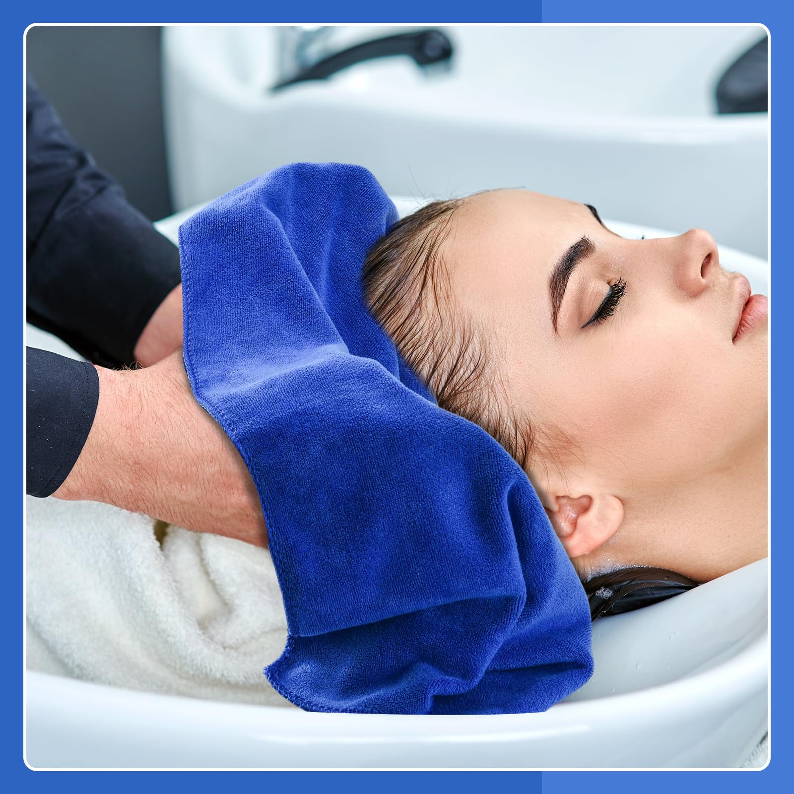 Toalla de salón de belleza, toalla de microfibra súper absorbente suave de secado rápido para salón, baño, gimnasio, spa y cuidado del cabello en casa, 12 paquetes, 29.53 x 13.78