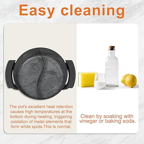 Miniatura 9 de Stariver Olla eléctrica de 6 litros con divisor - Fondue de doble sabor y olla Shabu Shabu, 1360 W con control de 5 temperaturas, antiadherente y